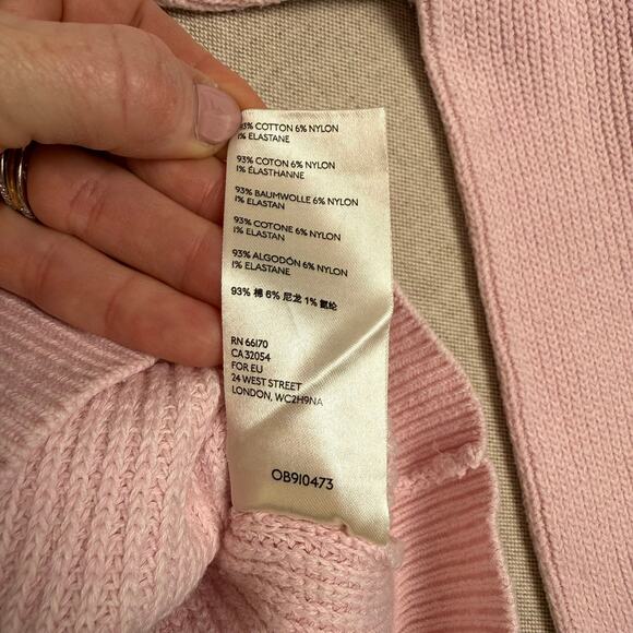 Free People Knit Sweater Womens Medium Soft Pink Raglan Sleeve Oversized - Picture 6 of 11